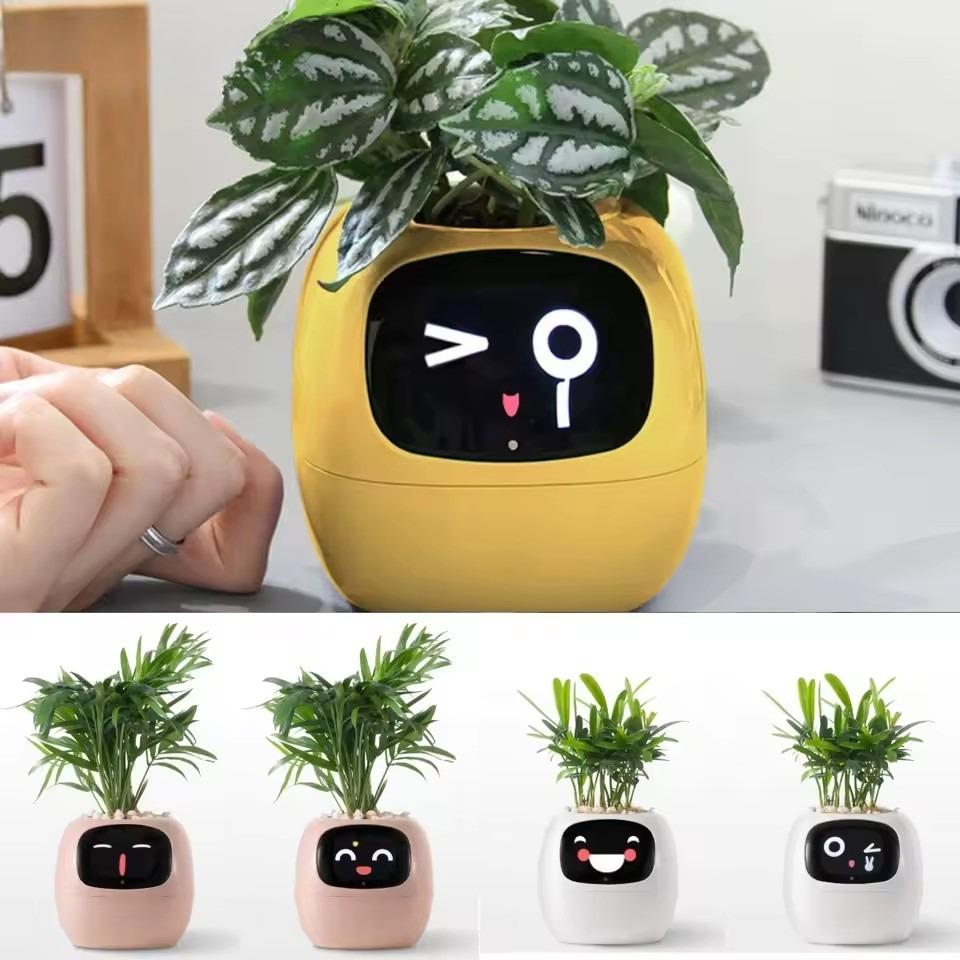 Smart Life Ivy Smart Planter, Oändligt Kul Över 49 Rika Uttryck, 7 Smarta Sensorer, AI-Chips Gör Det Enkelt och Roligt Att Odla Växter