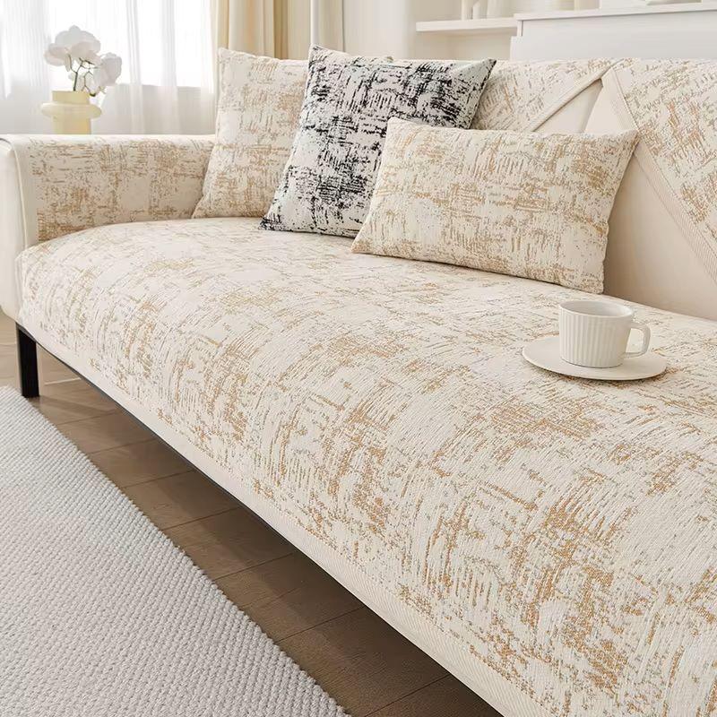 Luxury Soft Chenille Sofa Towel Univesal Anti-slip Sofa Cover for Living Room L-shaped Sectional Couch Cover, not a whole set