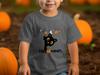 Black Cat Pumpkin Halloween T-Shirt | Spooky Season Kawaii Tee