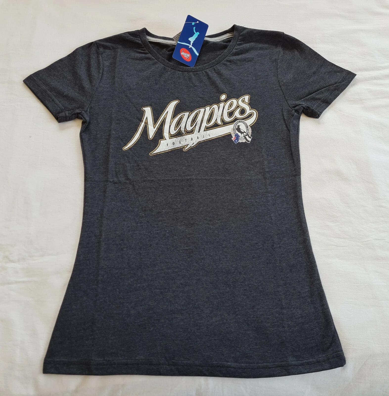 Collingwood Magpies AFL AF5916 W16 Ladies Printed Short Sleeve T Shirt Size 8 M