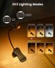 Lightweight Rechargeable 9 LED Amber Book Light  3 Color for Reading in Bed Eye-Care Clip-on Reading Light up to 80 Hours