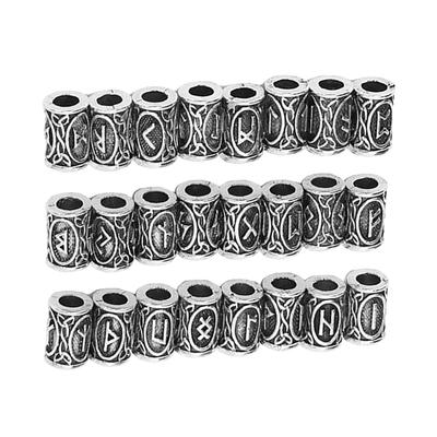 24pcs Hair Beard Beads Alloy Unique Patterns Vintage Hair Braiding Beads Dreadlocks Accessories