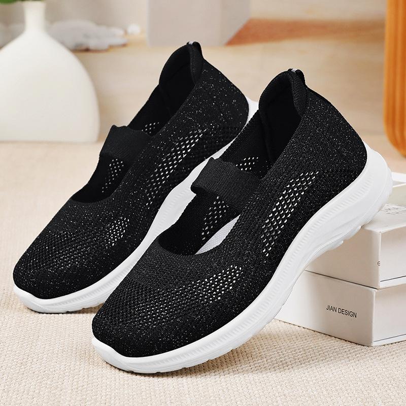 Women's Shoes Summer Stylish Mom Shoes Women's Shoes New Old Beijing Cloth Shoes Soft Bottom Leisure Shoes for the Elderly