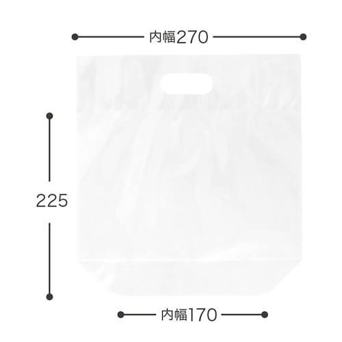 HEADS M-OPBS Clear Stand Bags, Made In Japan, 28 X 29.5 X 9 Cm, 30 Count, with Handles