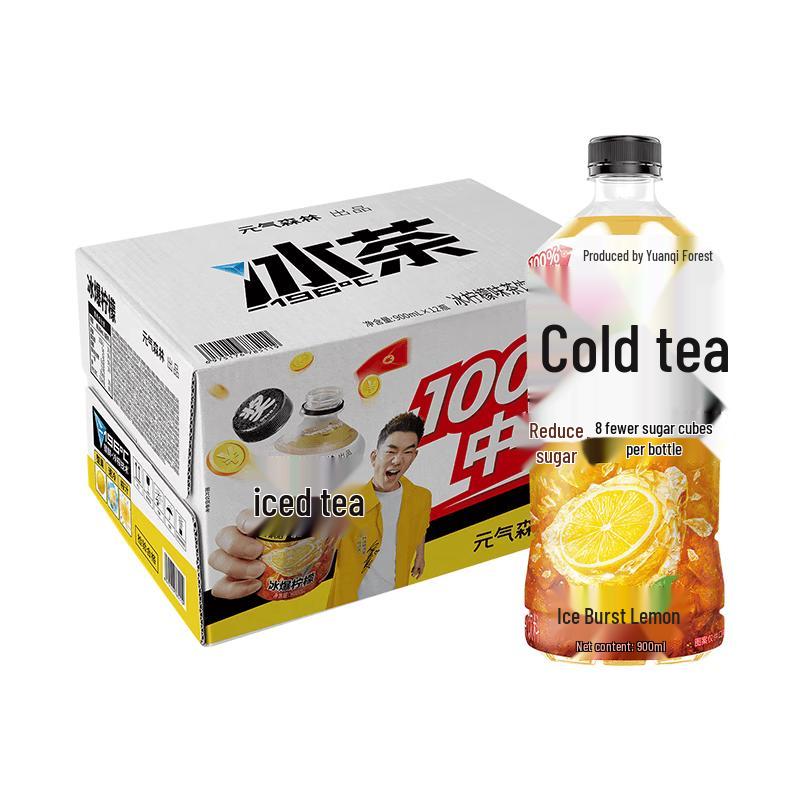 Genki Forest Reduced Sugar Ice Tea - 900mL x 12 Pack