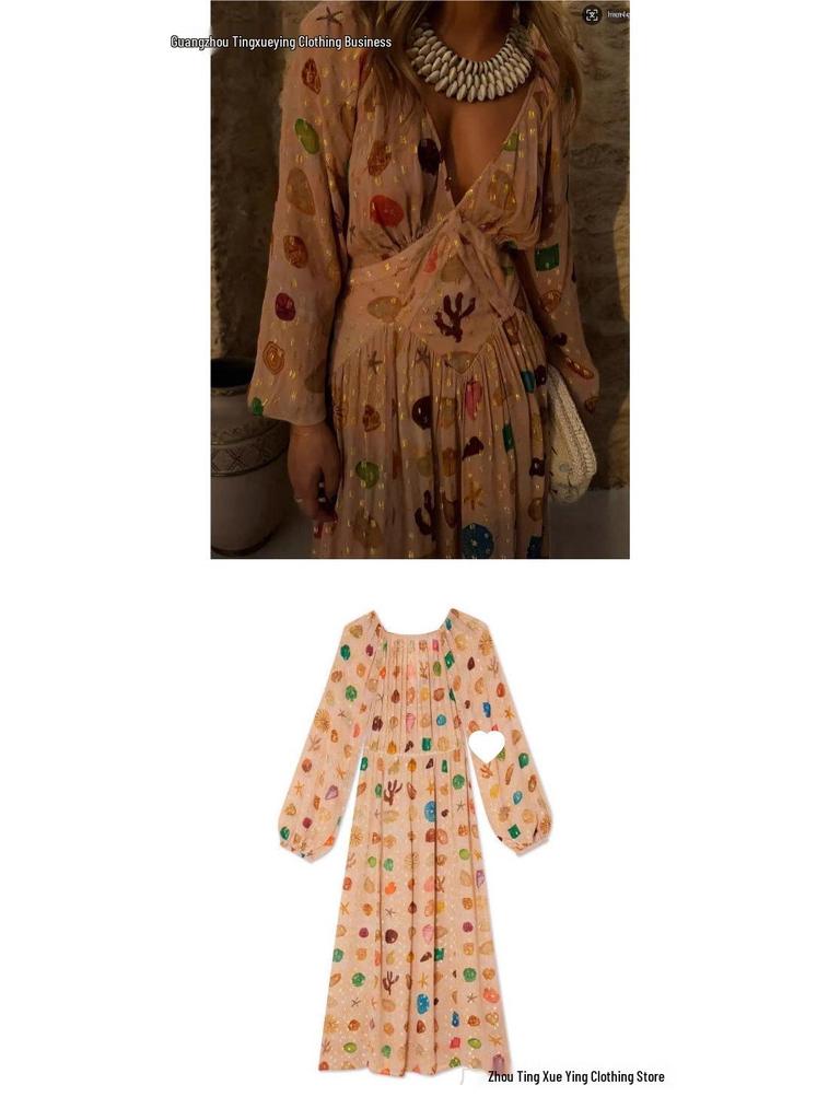 French Campanula Summer Chiffon Floral Dress, Five-Point Sleeves, Cool & Sweet Fairy Style