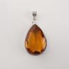 Natural Citrine Gemstone Silver Pendant 1.8" , 925 Sterling Silver Jewelry, Handmade Women's Pendant For Gift PP-65-10