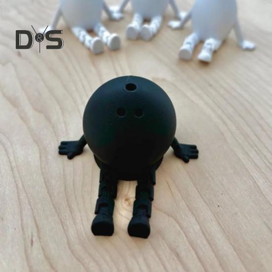 Flexible Bowling Buddy Bowling Pin Ball Desk Buddy with Articulated Legs 3D Printed Bowling Themed Ornament Gifts for Bowling Enthusiasts