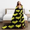 Batmans Yellow Bat Logo Knitted Blankets Plush Throw Blankets Bedroom Sofa Personalised Ultra-Soft Warm Bedspreads,