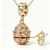 Hollow Locket Russian Egg Necklace New Chinese Style Openable Egg Pendant  Women