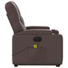 Electric Recliner with Lift Function Brown Faux Leather