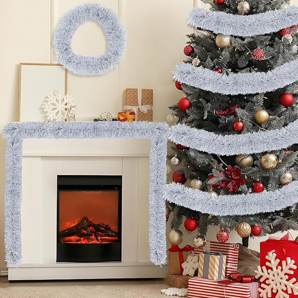 Julgirland Dekoration, Konstgjord Tallgirland Dekor för Utomhus Inomhus Grön Grönska Öppna Spisar Högtidsfest Dekor 15m