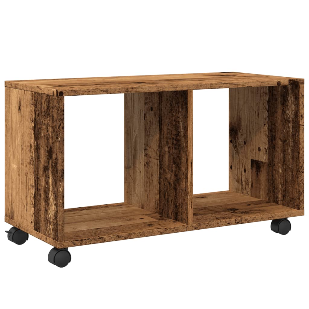 Rolling Cabinet with Rustic Wood Look 72 x 33 x 42.5 cm Engineered Wood