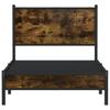 Metal Bed Frame Without Mattress Smoked Oak Finish 75 X 190 Cm