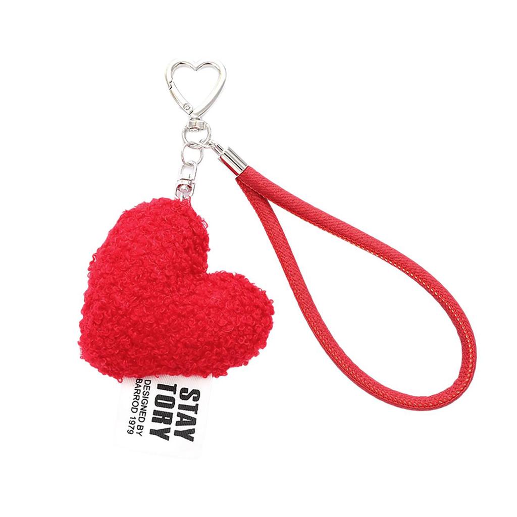 Fashionable Plush Heart Wrist Lanyard Keychain for Everyday Use or Gift Stuffed Love Bag Charm Backpack Coin Purse Charm