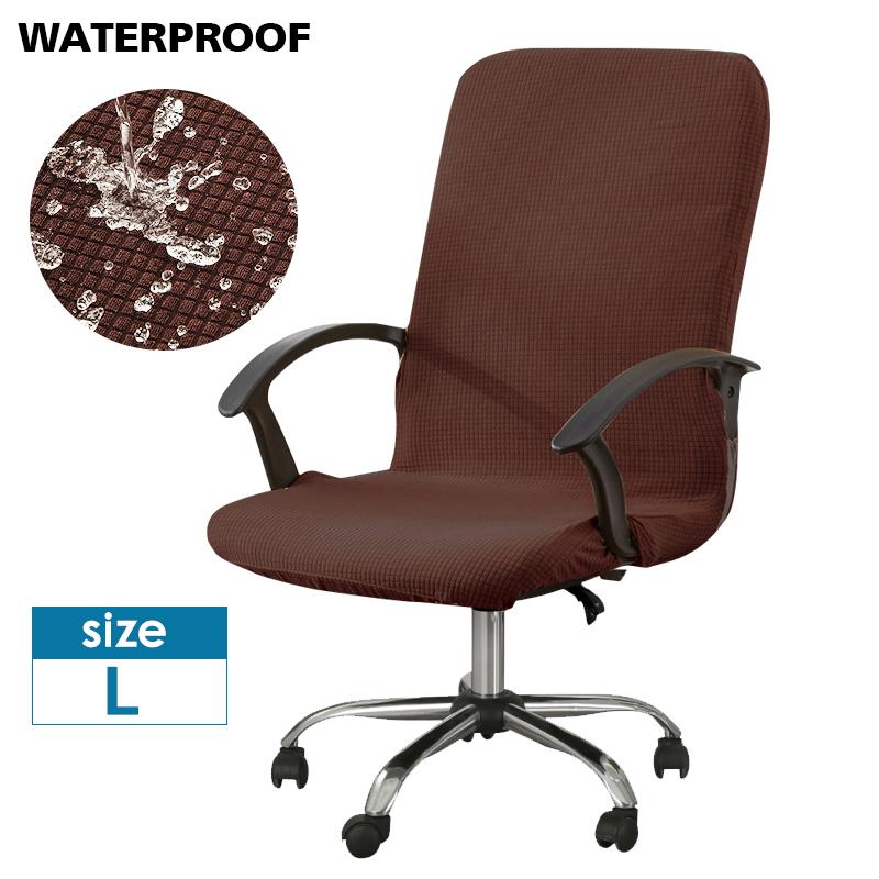 

Водонепроницаемый чехол на стул, жаккардовый чехол для офисного компьютерного стула, чехол для игрового кресла, эластичный, эластичный, съемный, против грязи L кофейный