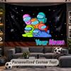 Wall Hanging Tapestry Custom NameAmong Us Pattern Personalized Printed Fabric Wall Decor