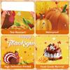 2 Pcs Happy Thanksgiving Tablecloth Disposable - Fall Turkey Tablecloths, Rectangle Pumpkin Maple Leaf Plastic Table Cover for Thanksgiving Table
