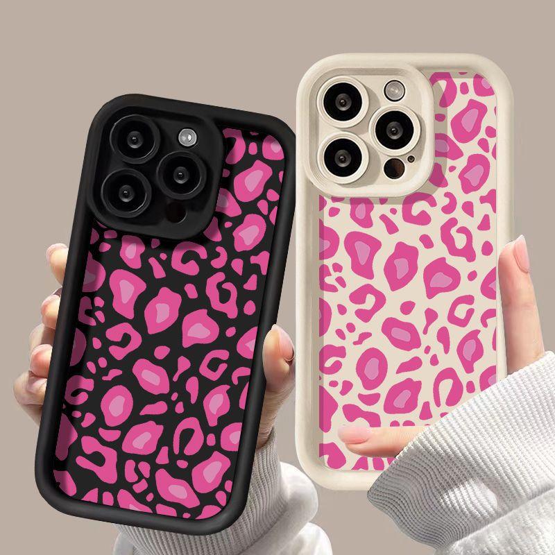 Rose red leopard print for iPhone17promax mobile phone case 17 Apple 16 matte 14/15 premium 13 fine holes