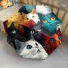 1 PC Automatic Folding Umbrella - Colorful Cats Pattern, Portable & Foldable Design with 8 Ribs, Christmas Birthday Gifts