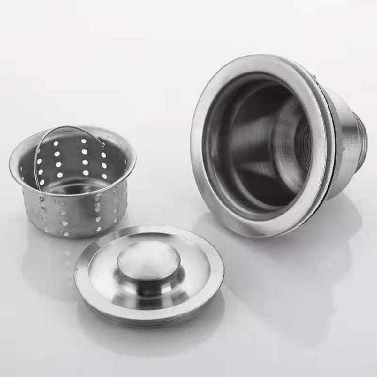 Kitchen Sink Drain Plug Stainless Steel Basket Strainer Sink Stopper Universal