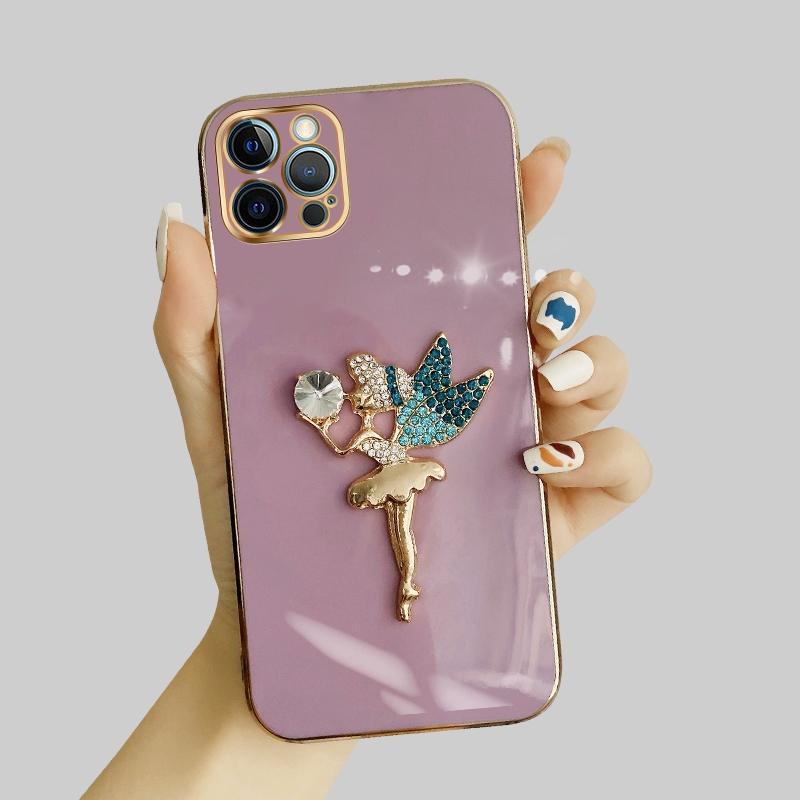 

6D-покриття Luxury Diamond Spirit Phone Case для Realme GT Master GT Neo3 Realme 8i 9 Pro C30 VIVO V25 VIVO V23E OPPO Reno Soft TPU Shockproof Cover Vivo Y93 фіолетовий