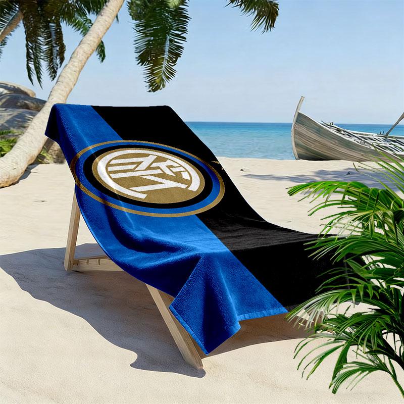 FC Internazionale Milano Print Beach Towel, Large Soft Quick Dry Towel for Beach Camping Swimming