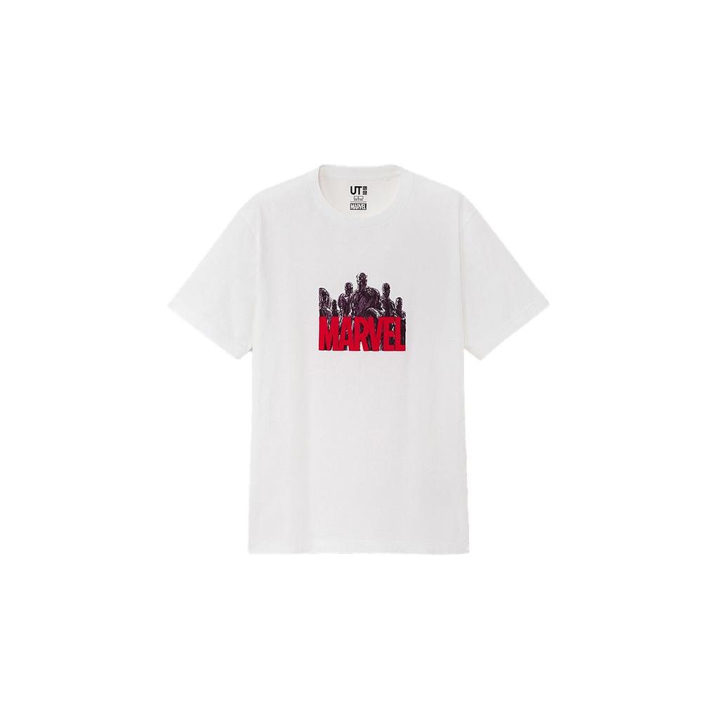 UNIQLO Printed Slim Fit Crew Neck T-Shirt Unisex tops White 42547700