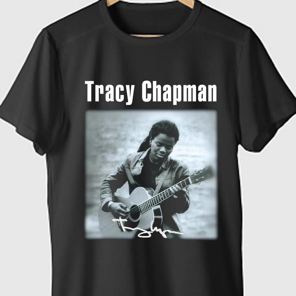 Tracy Chapman guitar black T-shirt short sleeve Unisex All sizes S