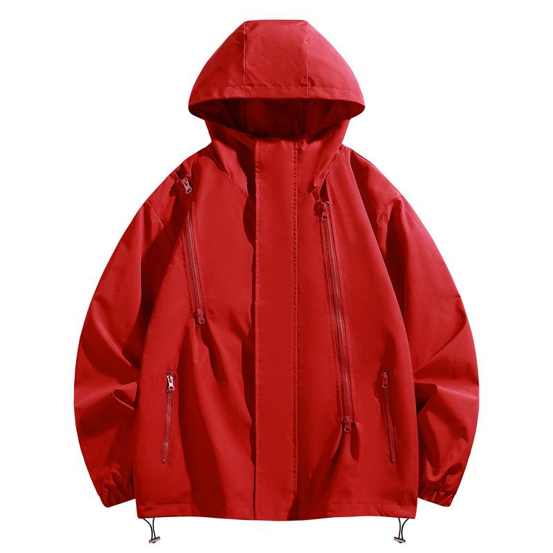 Casual Outdoor Hooded Windbreaker for Couples: Stylish, Three-Proof, Teen Mountaineering Jacket