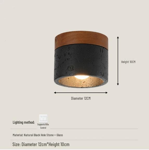 Japanische Wabi-Sabi Gelber Höhlenstein Deckenleuchte für Eingangsbereich oder Balkon