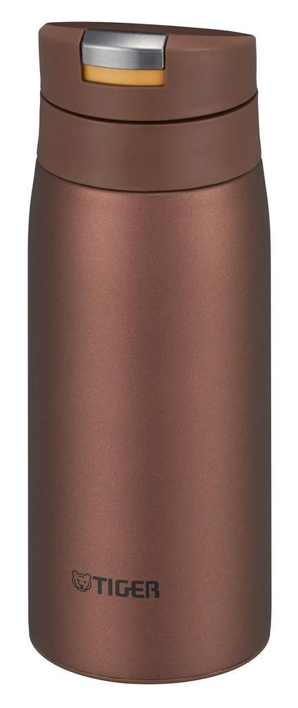 Tiger Vacuum Flask (TIGER) 350ml Sahara Mug Stainless Steel Water Bottle, One-Touch Operated, Lightweight, Red Ochre, MCX-A352RO