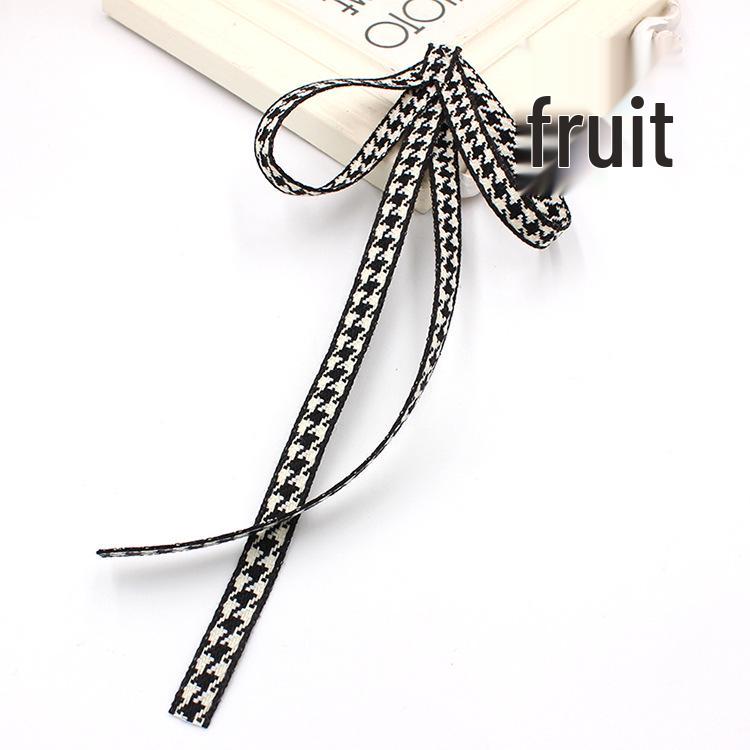 Women s Black Bow Collar Pin with Flowing Ribbon - Floral Accessory белый/чёрный