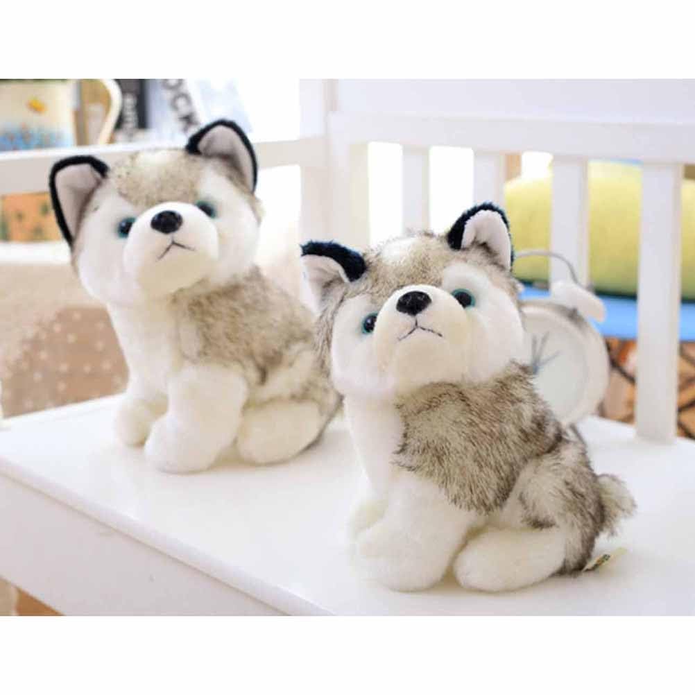 Toyvian Husky Dog Plush Toy Cute Wool Doll Plush Toy Bedroom Partner and Decoration for Kids and Adults