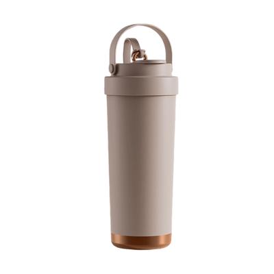 750ml Leak Proof Straw Water Container Vacuum Insulated Travel Mug for Cold Beverages Ceramic Lined Drinkware