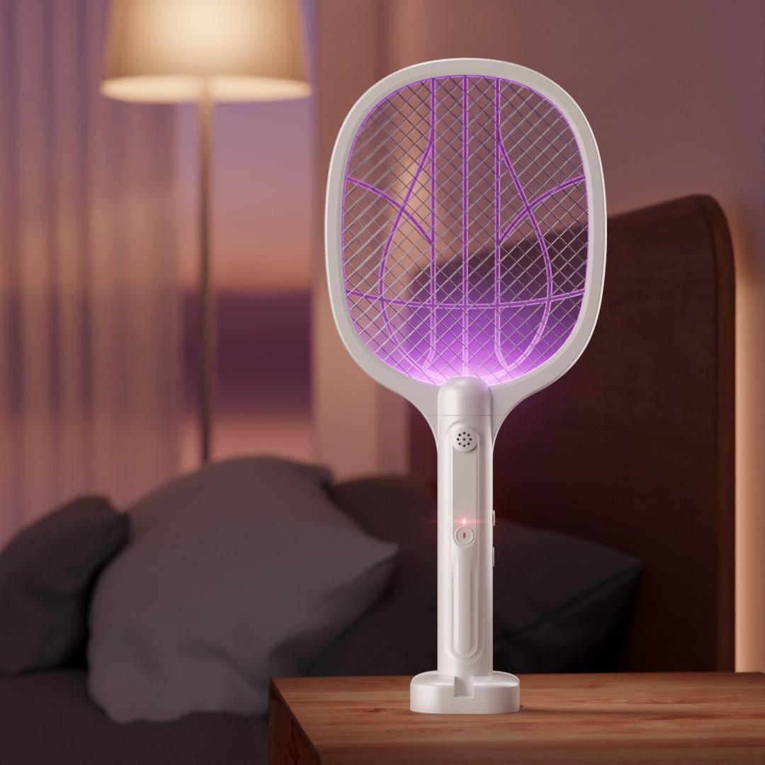 Rechargeable 2-in-1 Electric Mosquito Swatter: USB-Powered Mosquito Repellent & Killer USB Rechargeable белый