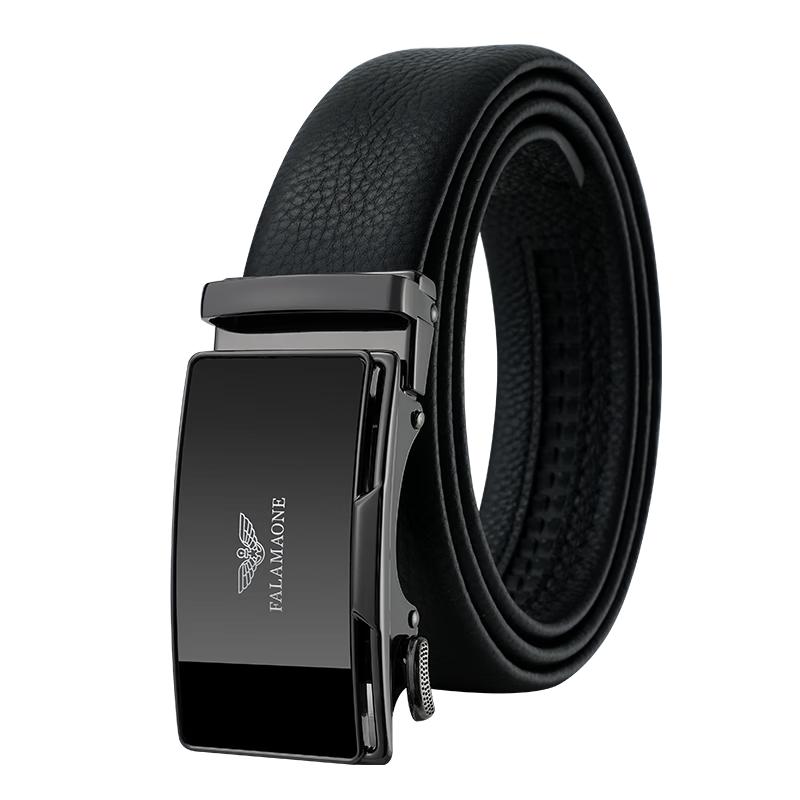 Мужской ремень FALAMAONE из натуральной кожи с автоматической пряжкой 120cm