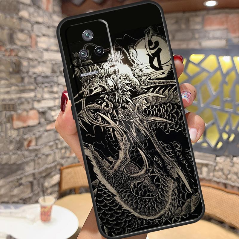 Yakuza Dragon Tattoo Case For Xiaomi 14 Ultra 15 13 11T 12T 13T 14T Pro POCO X3 X5 X6 X7 Pro M6 F5 F6 Pro Cover