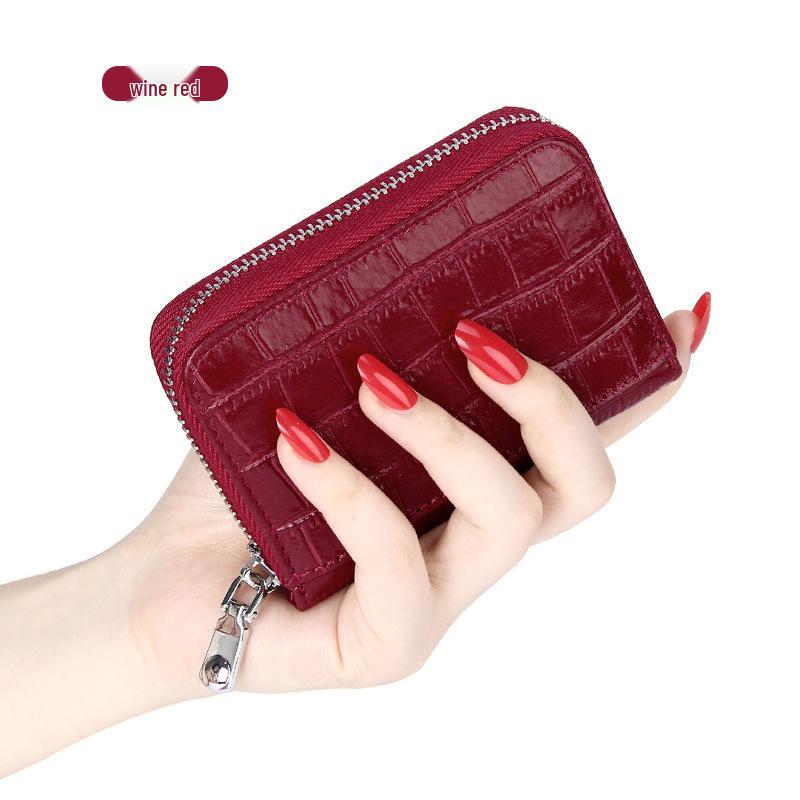 Alligator Pattern RFID Leather Anti-theft Accordion Card Holder - Large Capacity for Men's Business and ID Cards