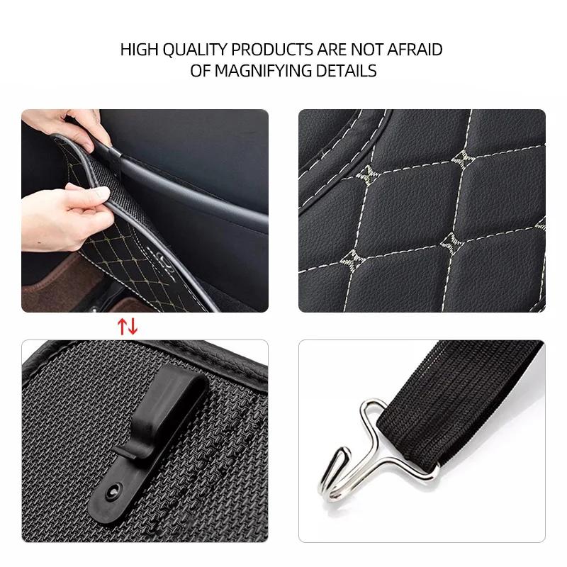 For Jeep Car Leather Seatback Protective Cover Seat Anti-Kick Pad For Jeep Grand Cherokee Wrangler JK Gladiator Compass Reneg