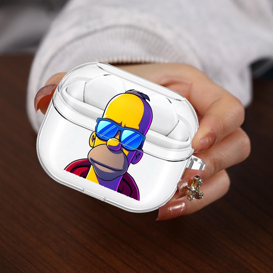 The S-simpsons Case For Samsung Galaxy Buds 3Pro 4 Pro Live 2Pro 4Pro 2 3 FE Clear Earphone Cases Cover With Hook