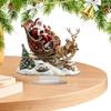 2D Flache Acryl Schlitten Weihnachtsmann Ornamente Weihnachten Rentier Weihnachtsserie Tischdekoration für Zuhause Weihnachten Navidad