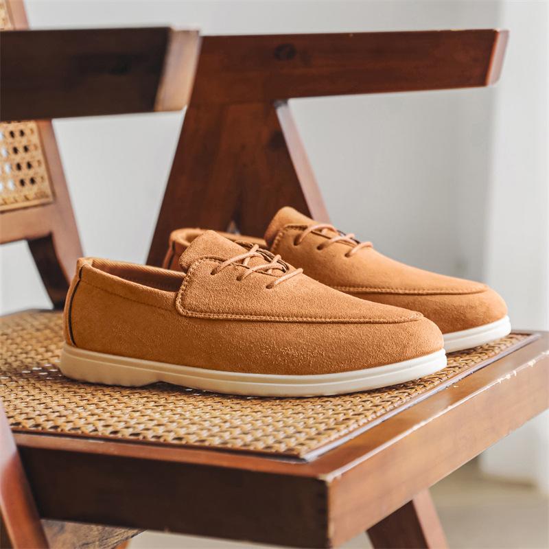 Fashion 2025 New Autumn Casual Flat Shoes Retro Slip-on Men Driving Shoes Suede Daily Laightweight Leisure Shoes Man's Soft Loafers