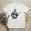 Funny Abraham Lincoln Playing Electric Guitar T Shirt Unisex Cotton Vintage TShirt Round Neck Tees Short Sleeve Clothing Graphic