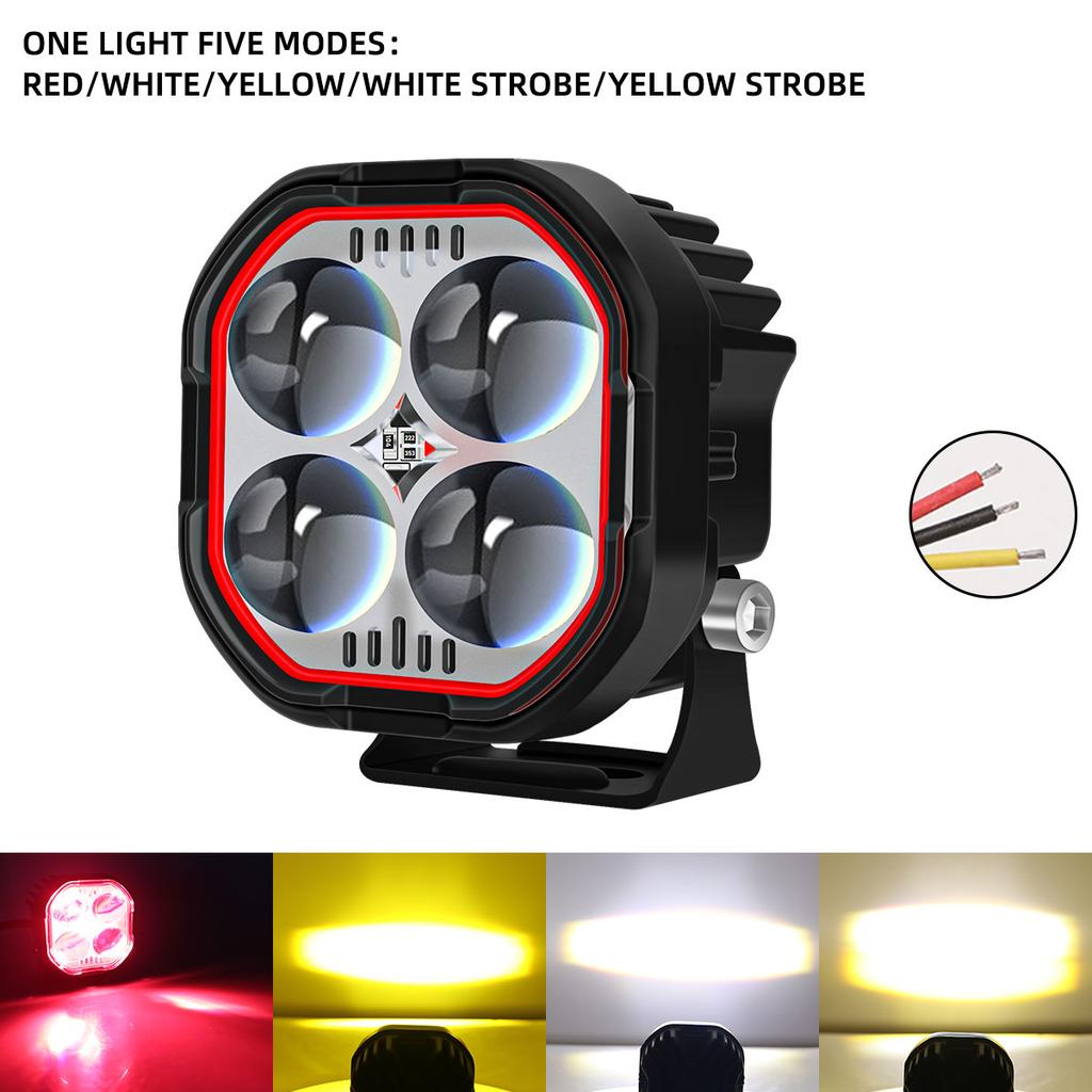 1/2pcs Car DRL LED Work Spot Light Motorcycle Spotlights 4x4 Offroad white red yellow Strobe Fog Lamp 12V Automotive Accessories