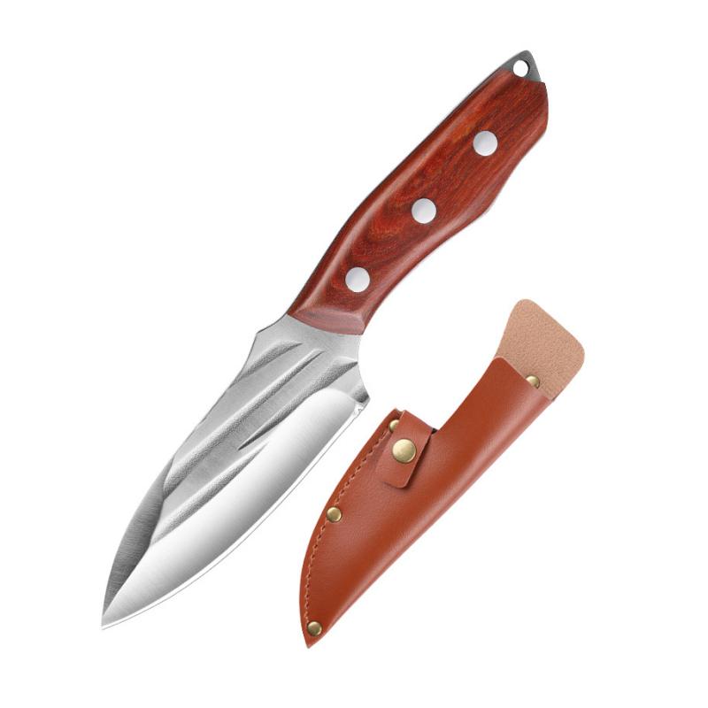 Stainless Steel Boning Knife Butcher Fish Fruit Vegetable Cutter Cleaver Kitchen Knives with Sheath