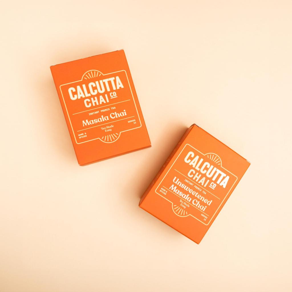 Calcutta Chai Co Masala Chai | Unsweetened Masala Chai | 420 Gram - Pack Of 2 Combo | Instant Tea Premix | 30 Sachets | Low Sugar & Zero Added Suga