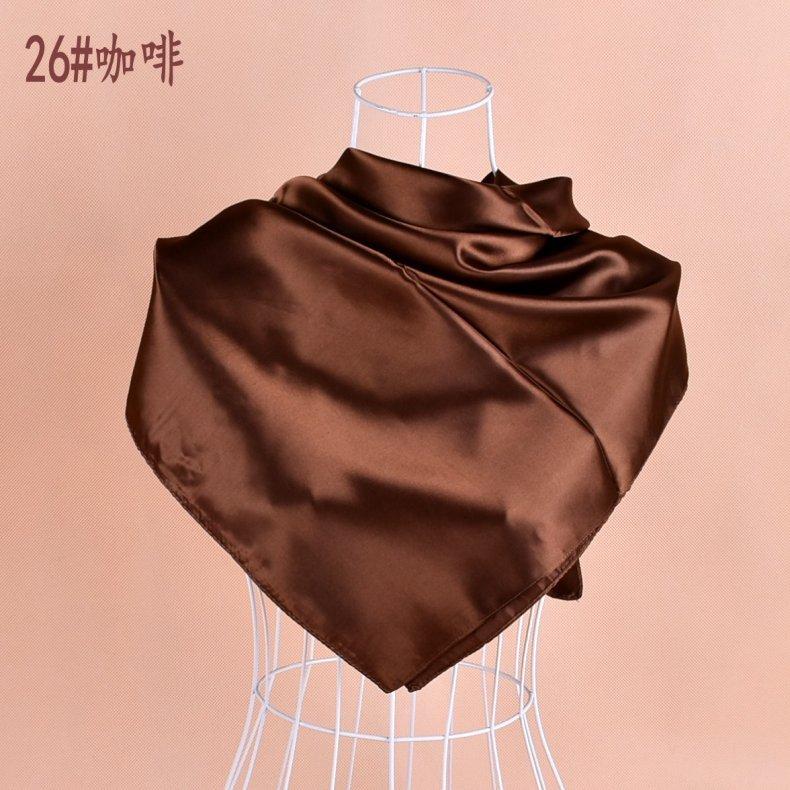 Solid Color Silk Scarf Square 90*90 Headscarf Foulard Satin Bandana Cheveux Neckerchief Hijab Accessoires For Woman Hair Scarf