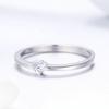 WOSTU Authentic 925 Silver Forever Clear CZ Circle Round Finger Rings Women Wedding Fine Jewelry Gift