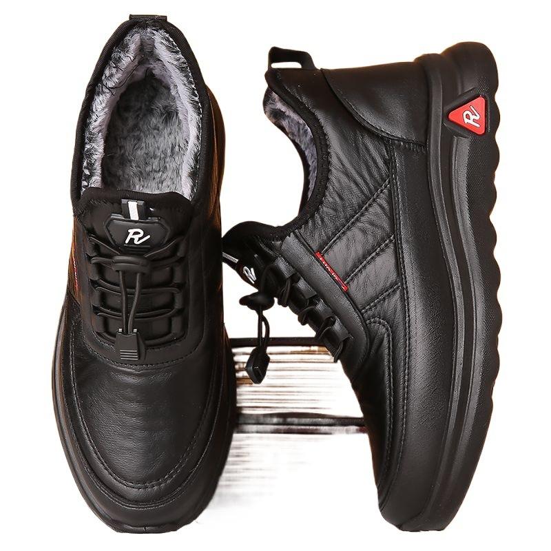 Winter Old North Cloth Shoes Men's Cotton Shoes Piled and Thickened To Keep Warm Middle-aged and Elderly Father Shoes Waterproof and Non-slip